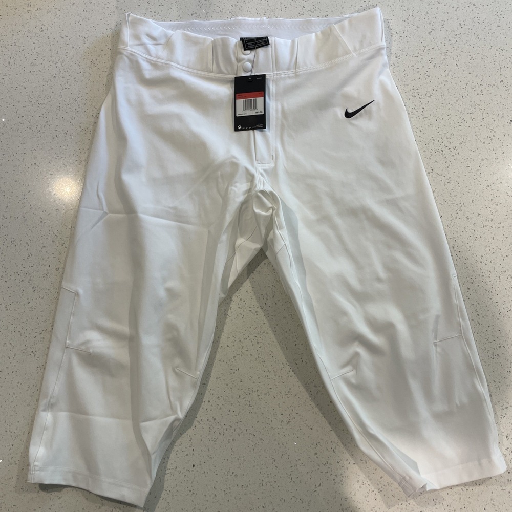 Size L Nike Team Vapor Select Baseball Pants White Men's Large Knickers NWT $80